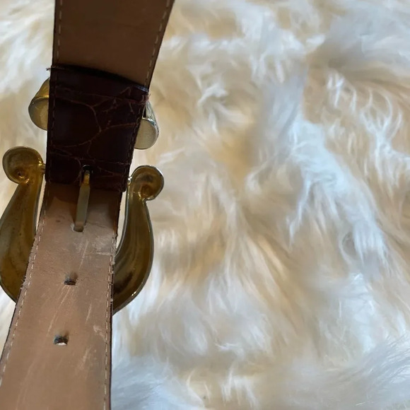 MOTION East Vintage Brown Leather Reptile Belt Size M/L - Picture 8 of 9